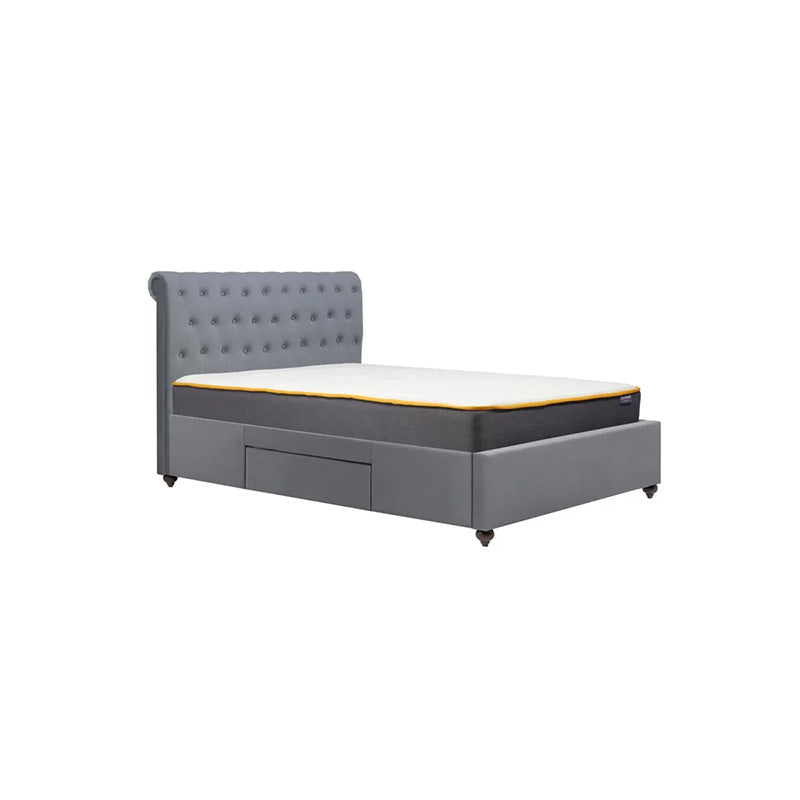 Opulus Fabric Buttoned Headboard Bed