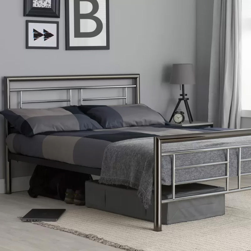 Maya Gun Metal Steel Bed