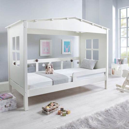 Mento White Wooden Treehouse Single Bed