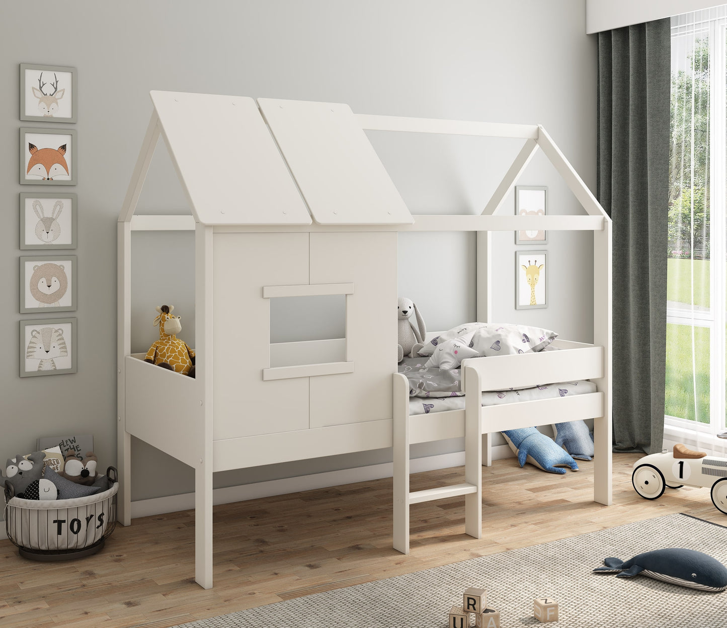 White Mini Playhouse Single Bed - 3ft