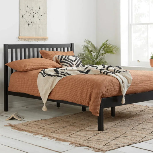 Noir Black Wooden Bed Frame