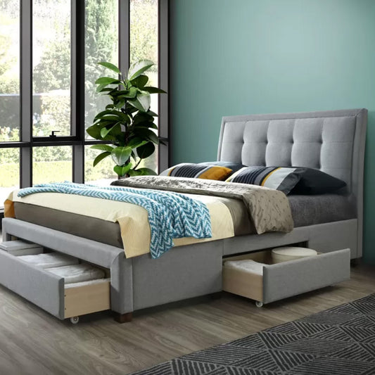 Voyage Grey Fabric Bed