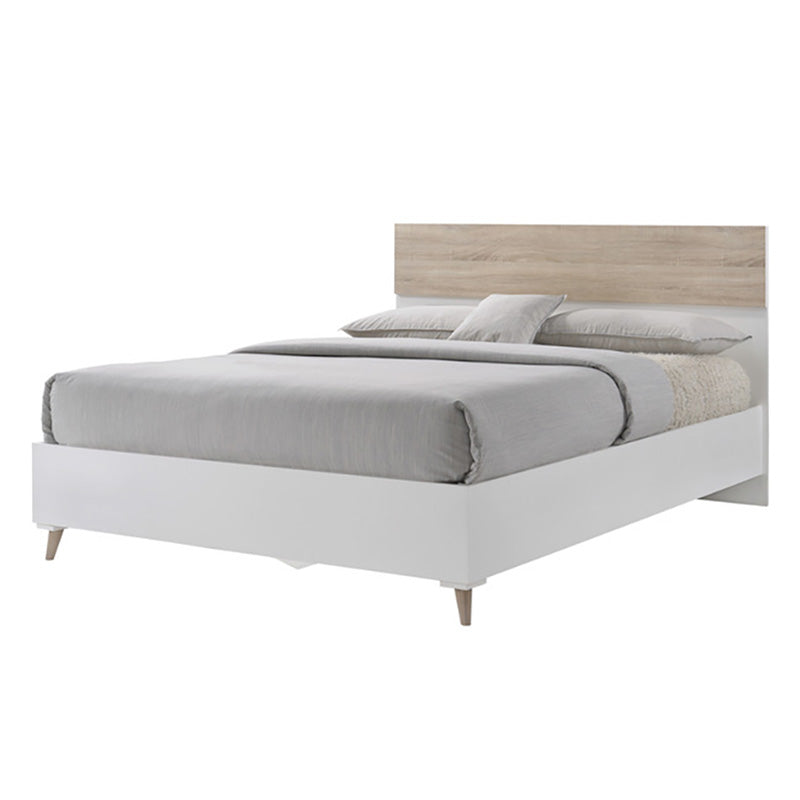 Baltic Modern White and Oak Bed Frame