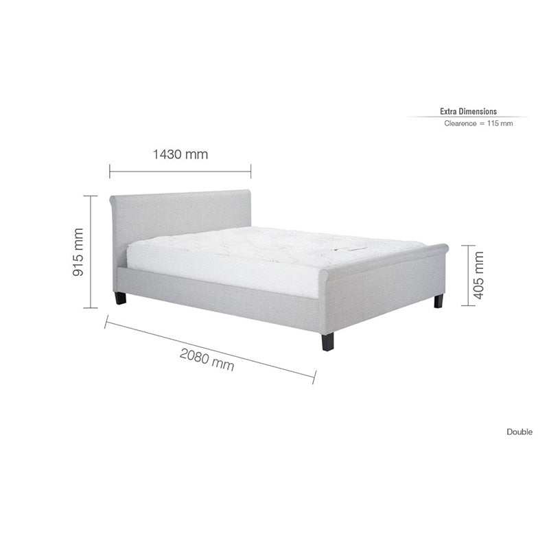 Generation Double Grey Fabric Bed