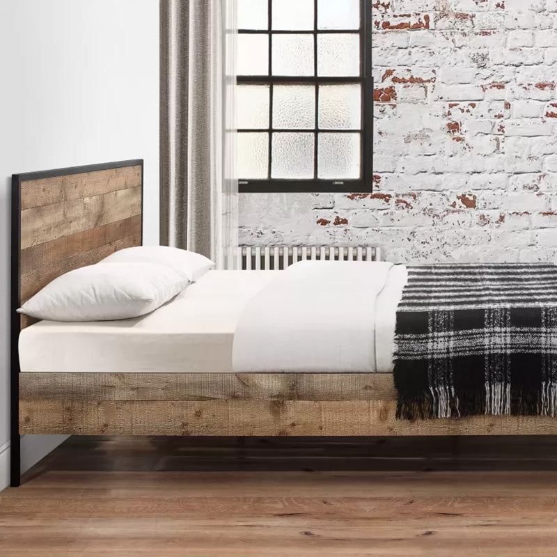 Old Street Rustic Oak & Black City Bed