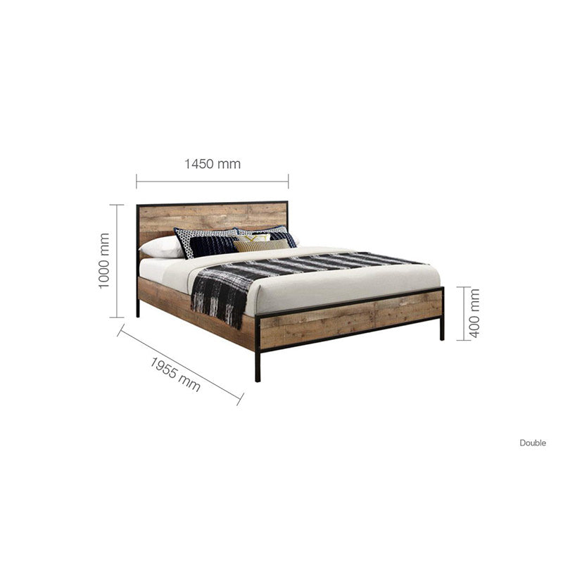 Old Street Rustic Oak & Black City Bed