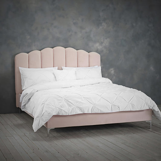 Salix Soft Curved Headboard Bed