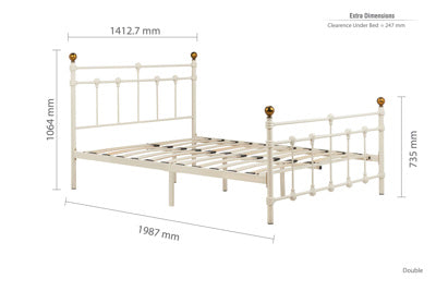 Globe Traditional Black Metal Bed