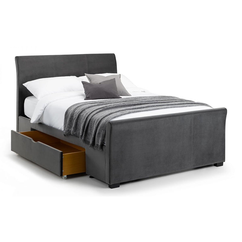 Solaro Velvet Bed with Storage Drawers