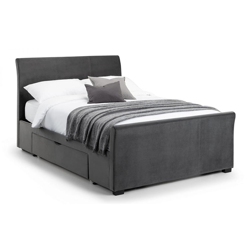 Solaro Velvet Bed with Storage Drawers