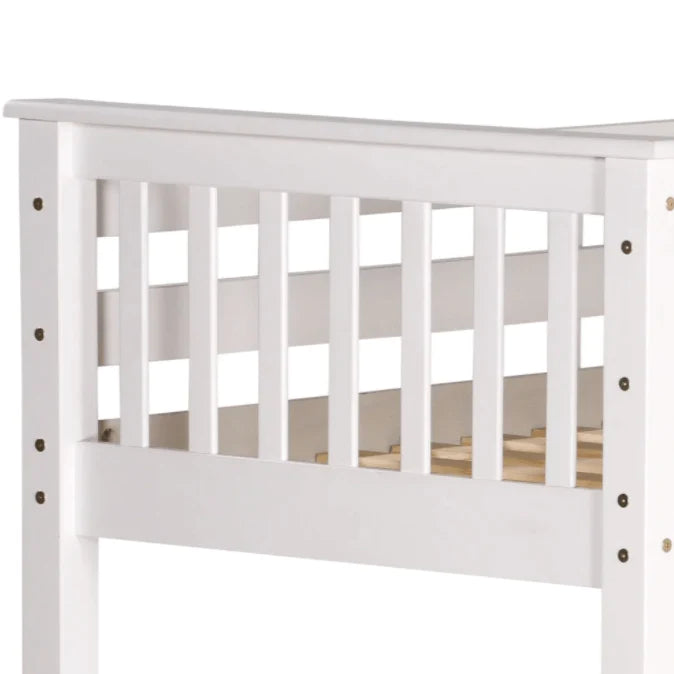 Cambridge White Wooden Bunk Bed Frame - 3ft Single