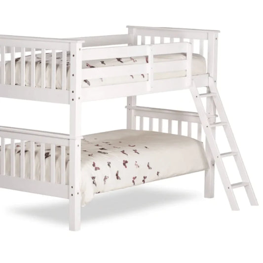 Cambridge White Wooden Bunk Bed Frame - 3ft Single