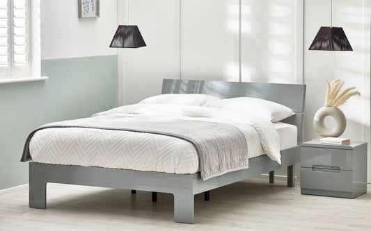 Harlem High Gloss White Bed