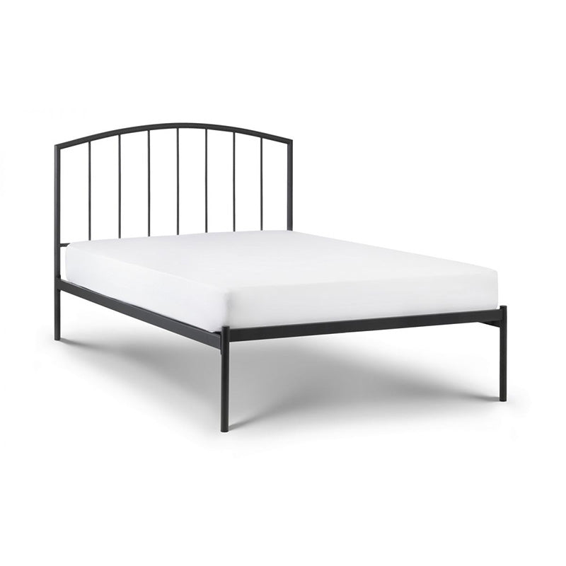 Rhinestone Satin Black Metal Bed