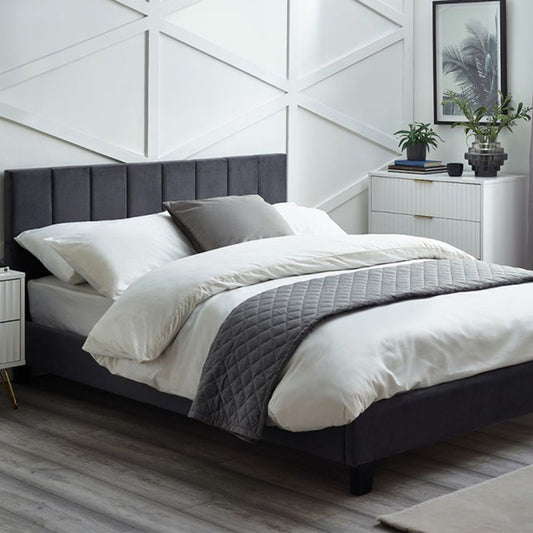 Romance Grey Velvet Bed