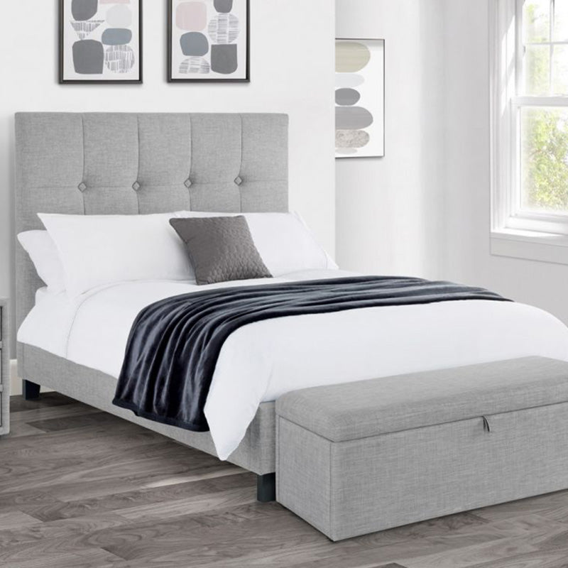 Amalfi High Headboard Grey Linen Bed