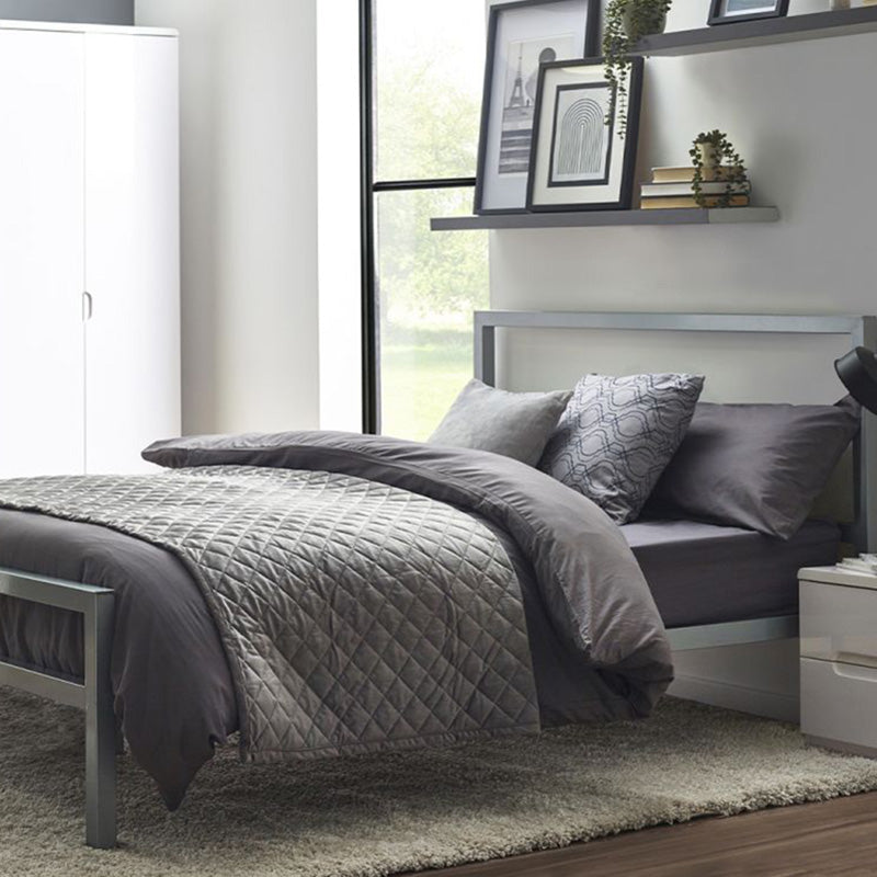 Kata Satin Silver Metal Bed