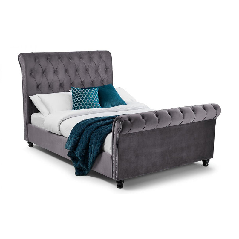 Amore Grey Velvet Luxury Bed