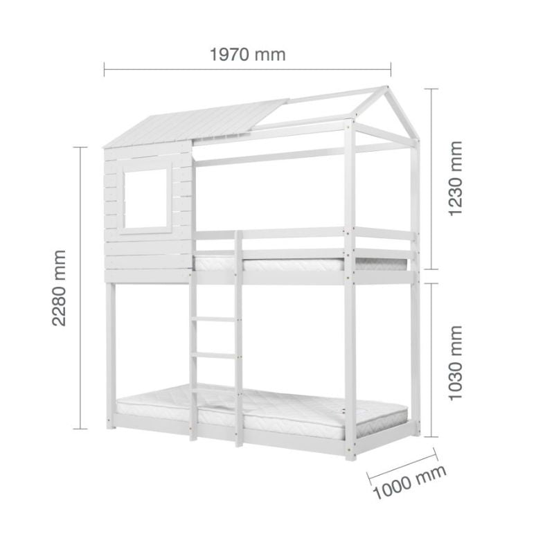 Adventure Bunk Bed With Ladder & Window - 3ft