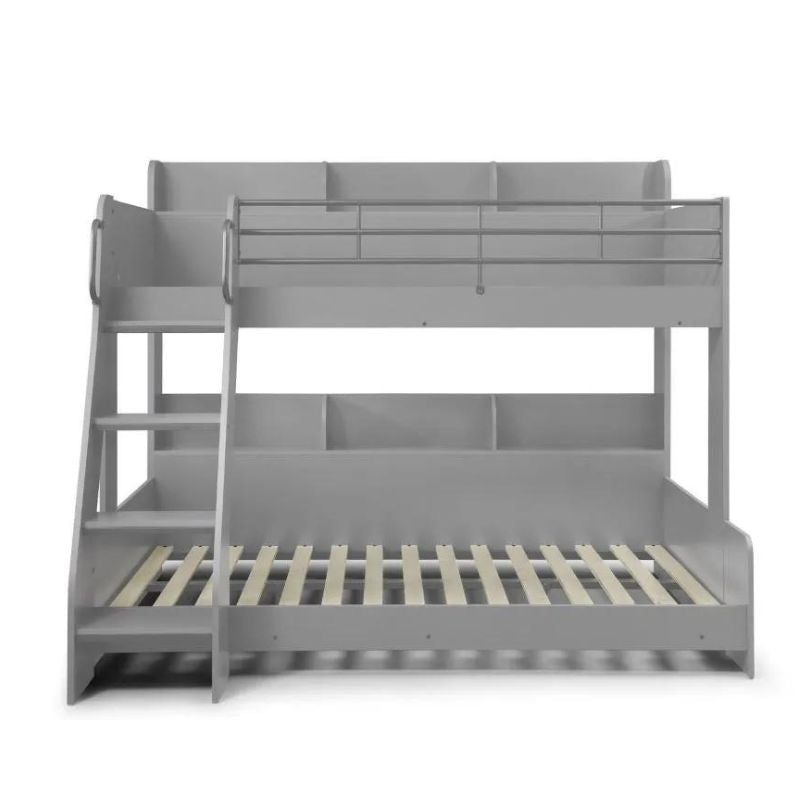 Dice Wooden Triple Sleeper Bunk Bed Frame - 3ft Single Top and 4ft Small Double Bottom