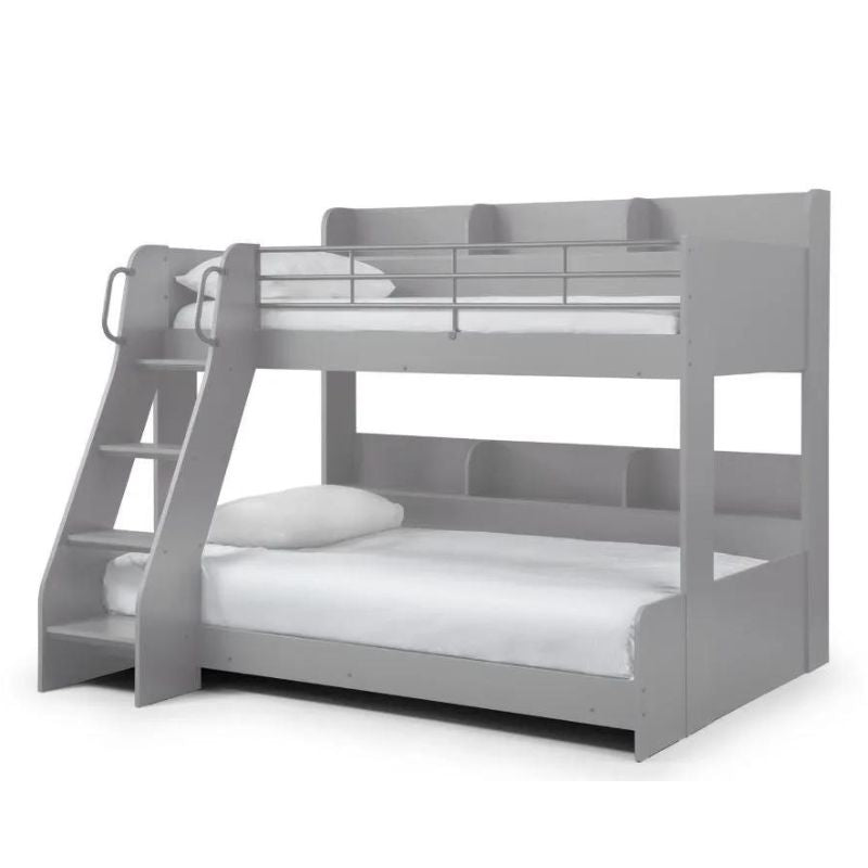 Dice Wooden Triple Sleeper Bunk Bed Frame - 3ft Single Top and 4ft Small Double Bottom