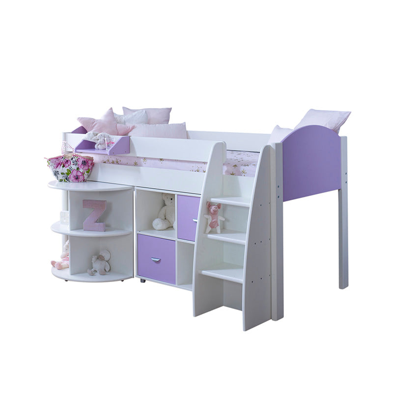 Eli C Mid Sleeper With Pull Out Desk & Cube Storage Unit - 3ft Single