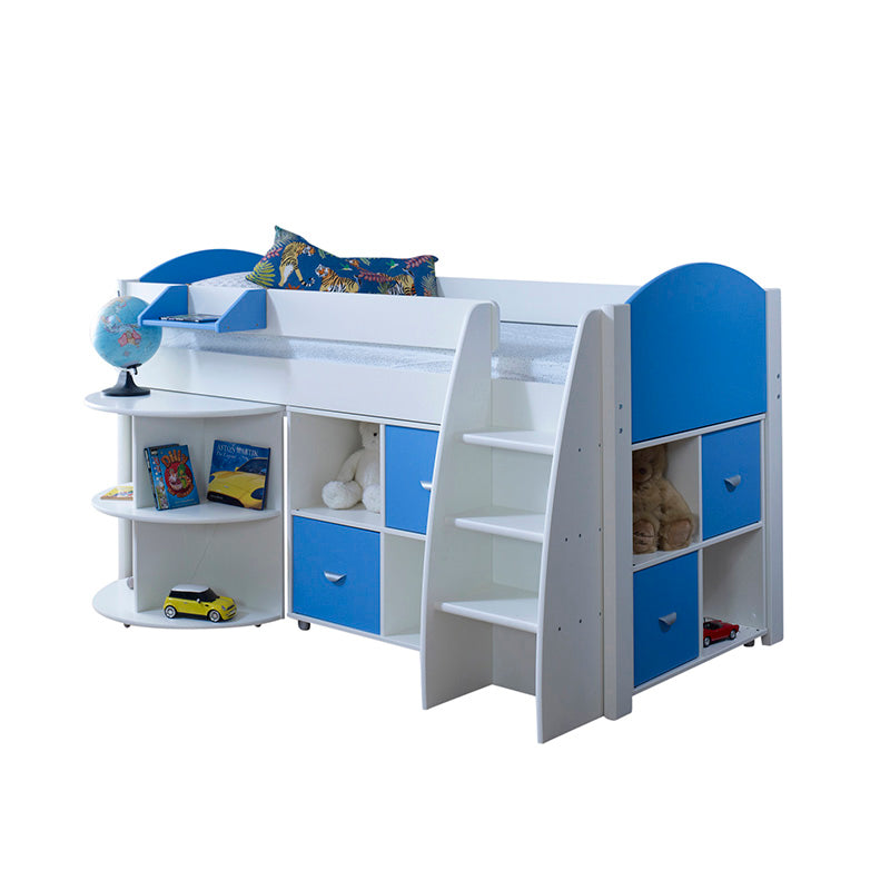 Eli G Mid Sleeper with Pull out desk and 2 no. Cube Storage Units- 3ft Single