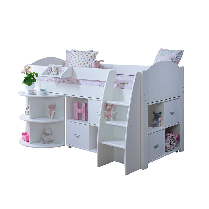 Eli G Mid Sleeper with Pull out desk and 2 no. Cube Storage Units- 3ft Single