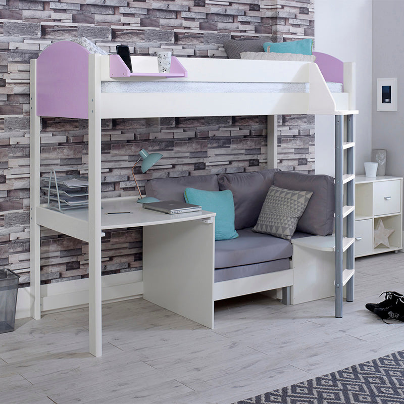 Noah High Sleeper Bed with Desk & Futon Sofa Bed