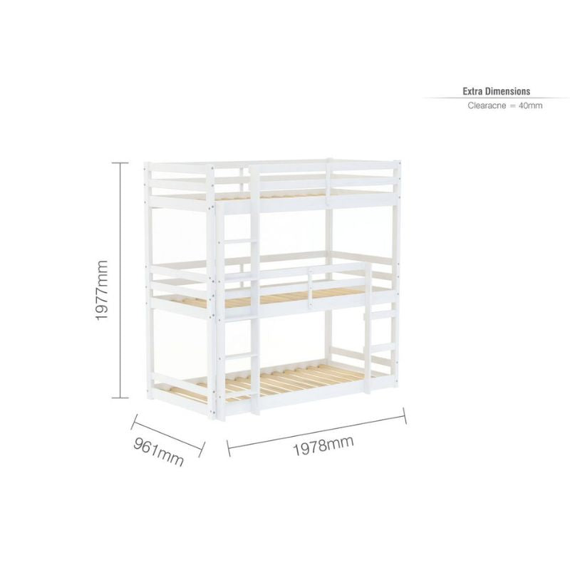 Tressa Triple Bunk Bed - 3ft