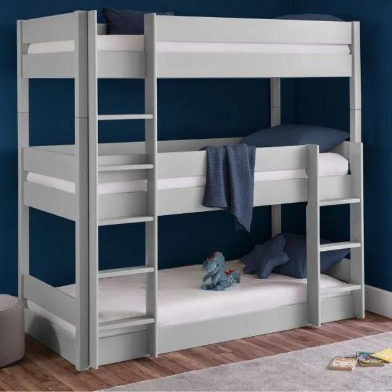 Leo Wooden Triple Sleeper Bunk Bed Frame - 3ft Single