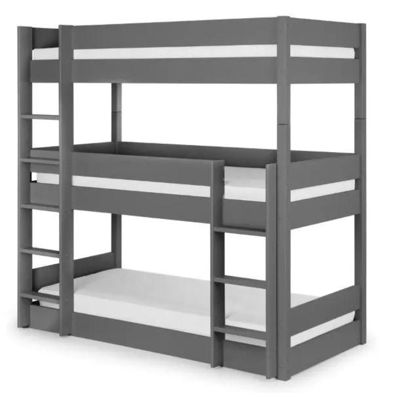 Leo Wooden Triple Sleeper Bunk Bed Frame - 3ft Single