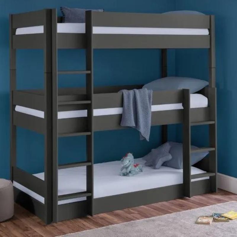 Leo Wooden Triple Sleeper Bunk Bed Frame - 3ft Single